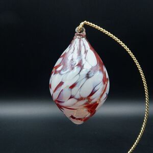 Zorza Hand Blown Handmade Glass Drop Ornament From Poland Swirl Splatter Artisan
